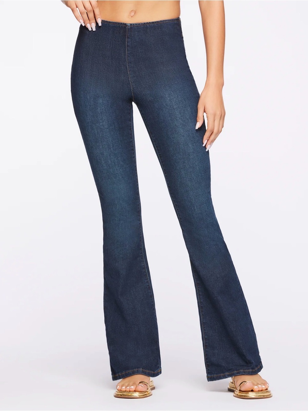 Jessica Simpson Jordan Indigo Pull On High-Rise Flare Jeans